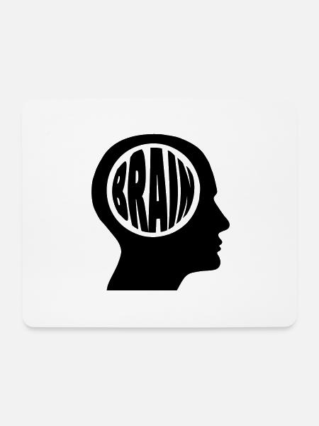 Brain in einem Kopf - Mousepad (Querformat) - Weiß