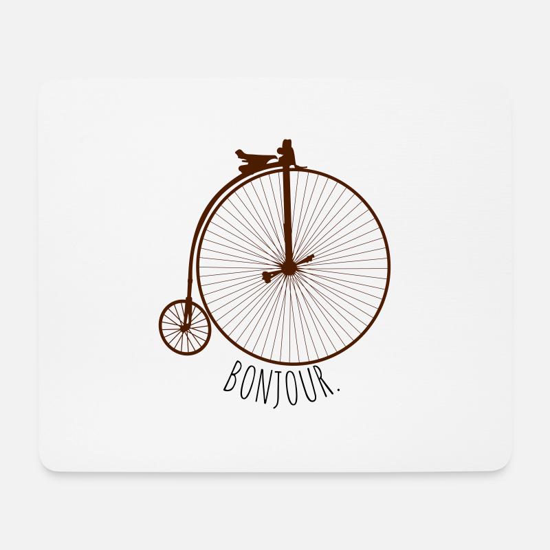 altes Fahrrad Bonjour - Mousepad (Querformat) - Weiß