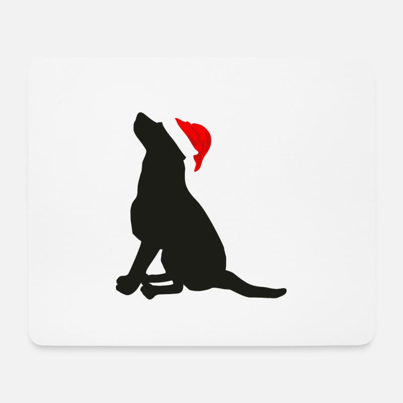 Weihnachtsmuetze schwarze Labrador Retriever - Mousepad (Querformat) - Weiß