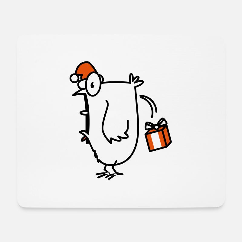 christmas chick Weihnacht Huhn - Mousepad (Querformat) - Weiß