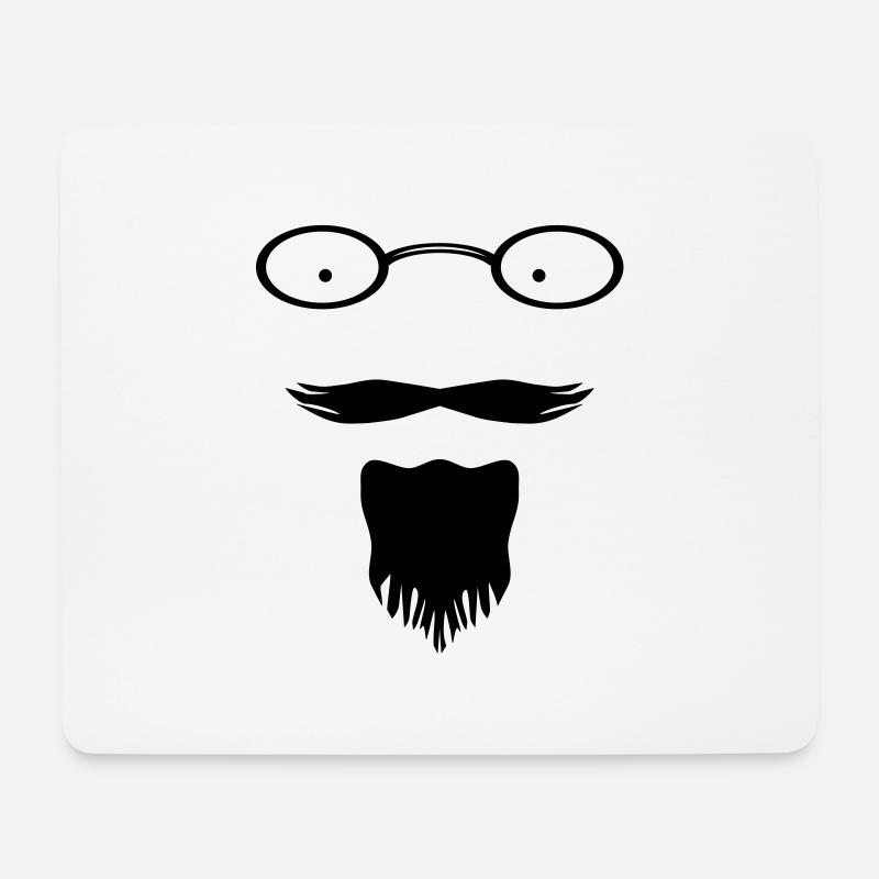 The Mad Professor Schnurrbart und Bart Combo - Mousepad (Querformat) - Weiß