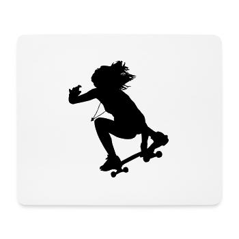 Fille de patin à roulettes Longboard - Tapis de souris (format paysage) - blanc - Devant