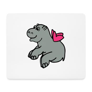Flying Hippo - Mouse Pad (horizontal) - white - Front