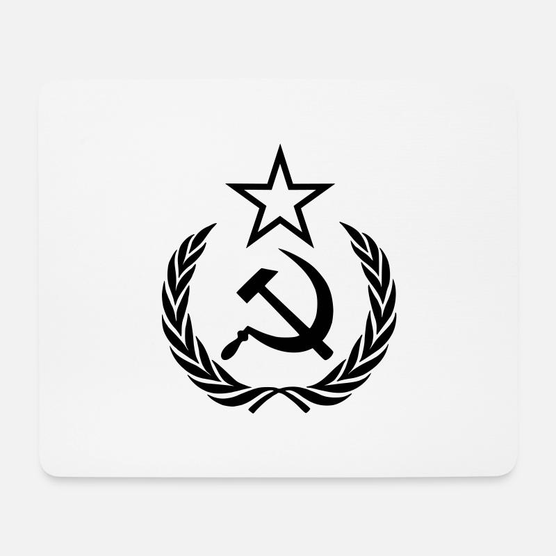 Hammer und Sichel im Ehrenkranz - Mousepad (Querformat) - Weiß