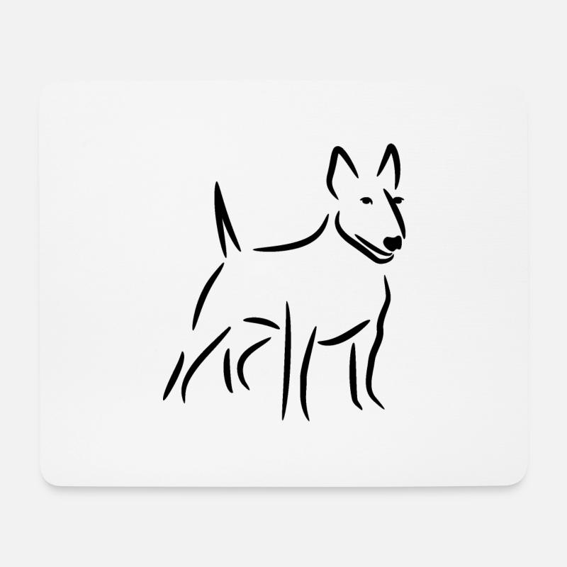 Bull Terrier drawing - Mouse Pad (horizontal) - white