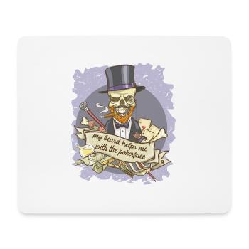 My Beard helps me with the Pokerface - Mouse Pad (horizontal) - white - Front