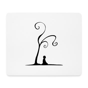 meditation under tree - Tapis de souris (format paysage) - blanc - Devant