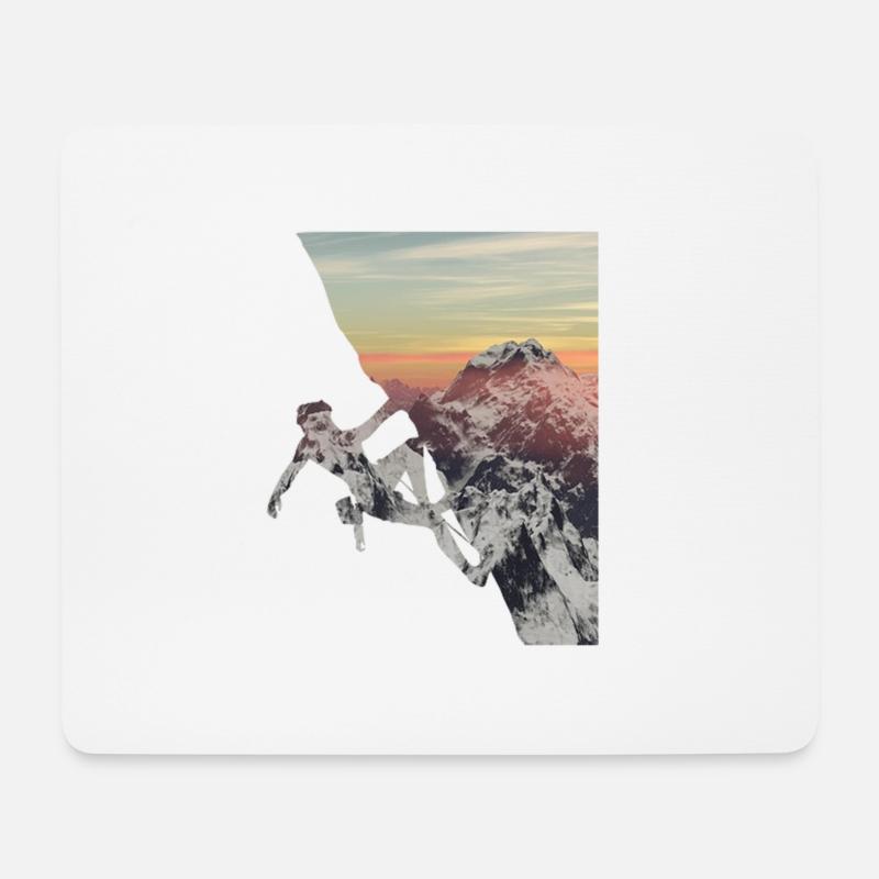 Kletterer Gebirge - Mousepad (Querformat) - Weiß