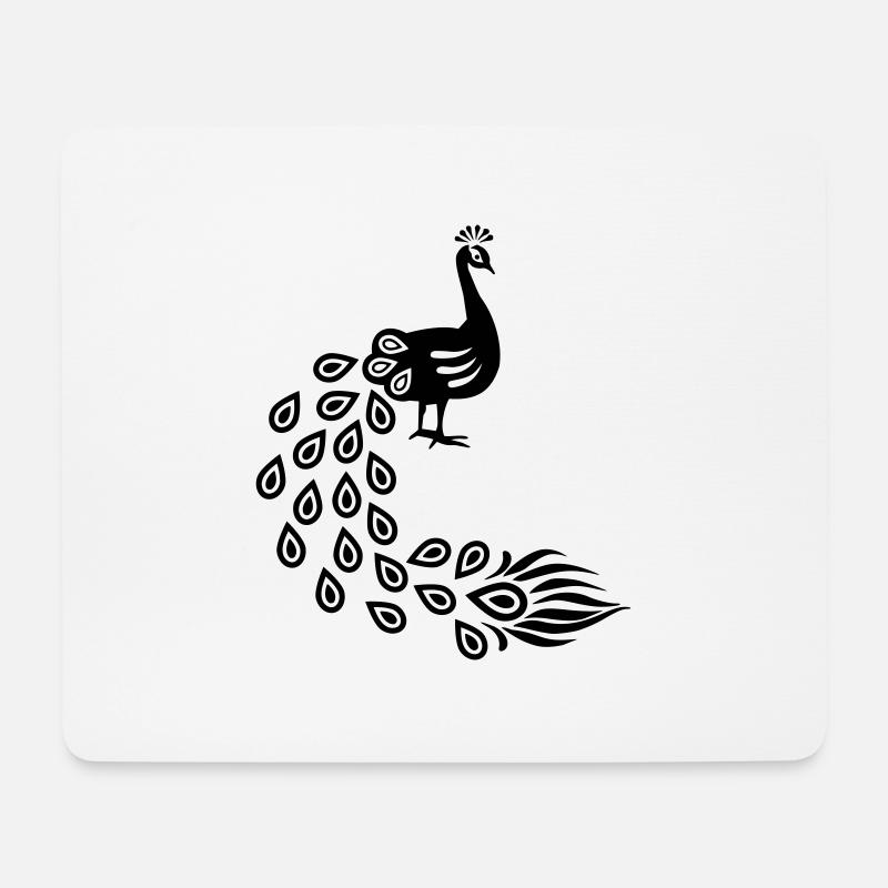 Pfau - Mousepad (Querformat) - Weiß