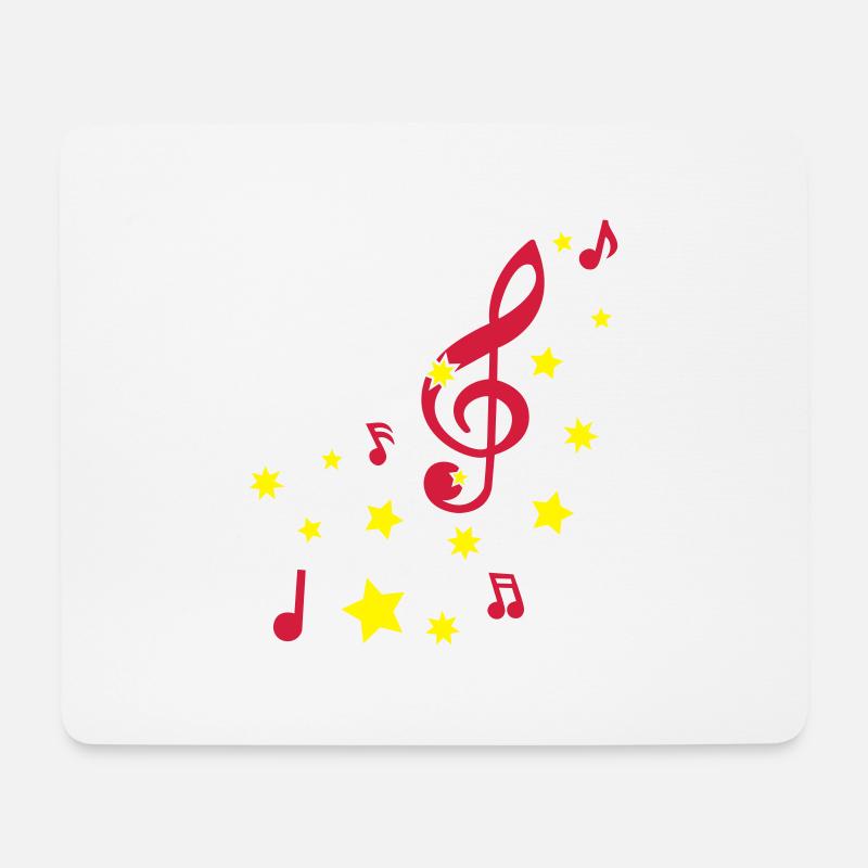 Musik und Sterne - Mousepad (Querformat) - Weiß