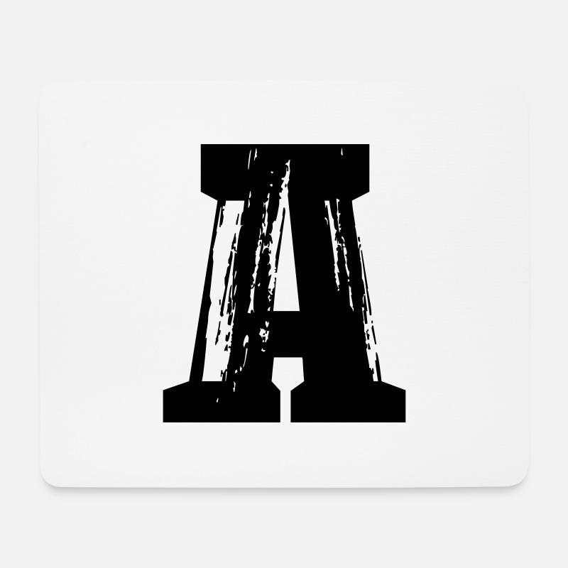 A - Buchstabe - Mousepad (Querformat) - Weiß