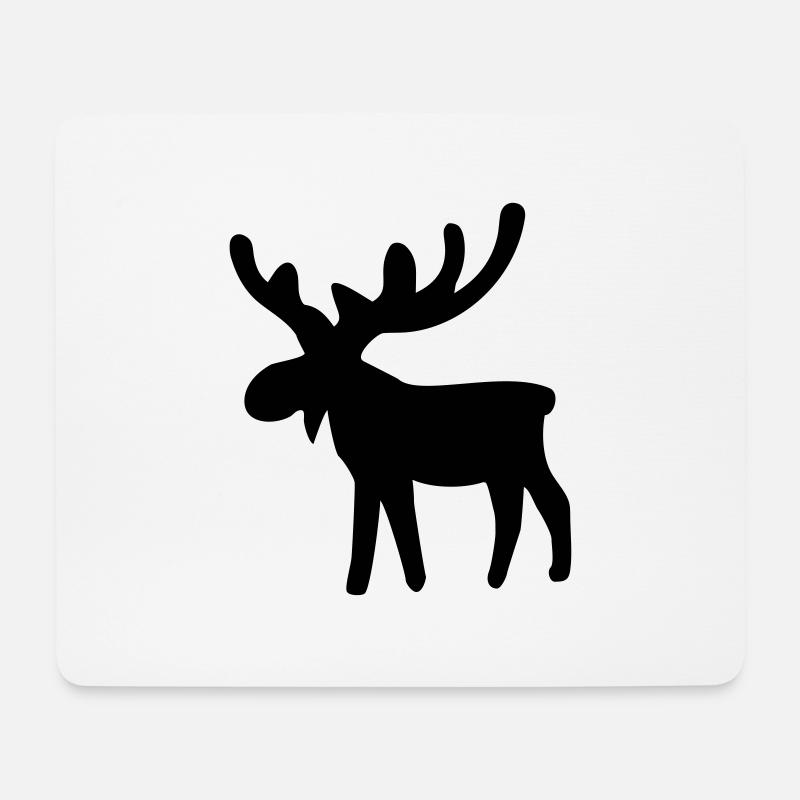 Elch - Mousepad (Querformat) - Weiß
