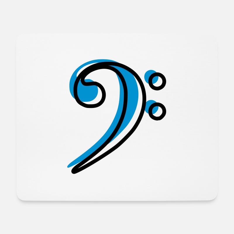 Bassschlüssel - Mousepad (Querformat) - Weiß
