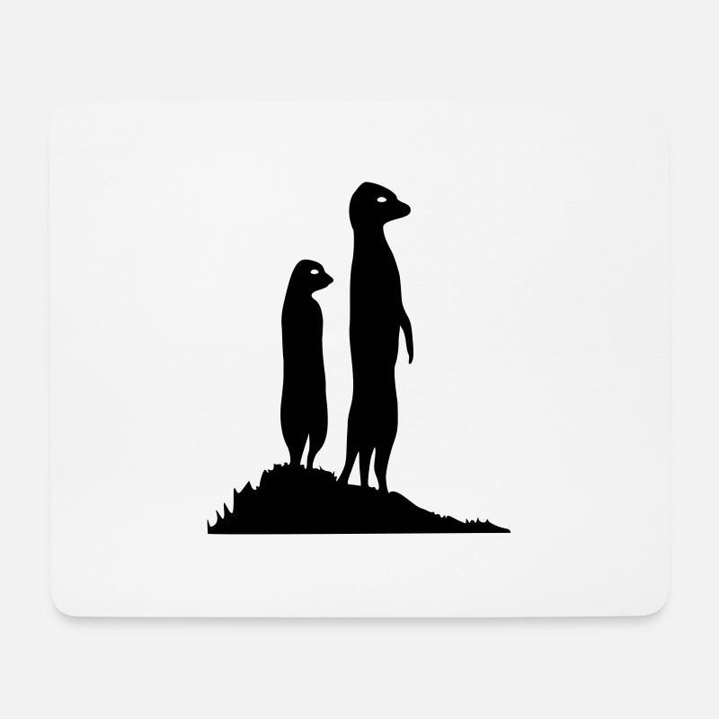erdmaennchen zwei - Mousepad (Querformat) - Weiß