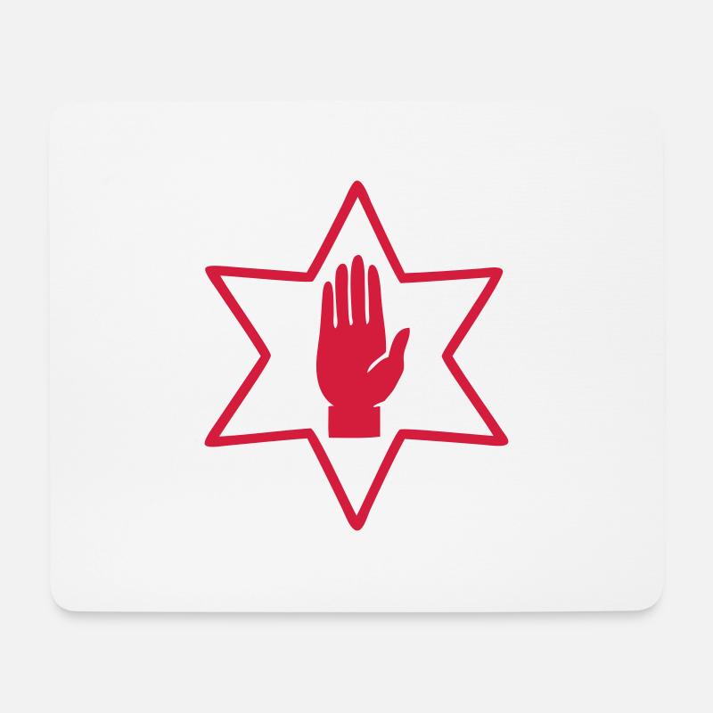 red hand star ireland ulster Lamh Dearg - Mouse Pad (horizontal) - white
