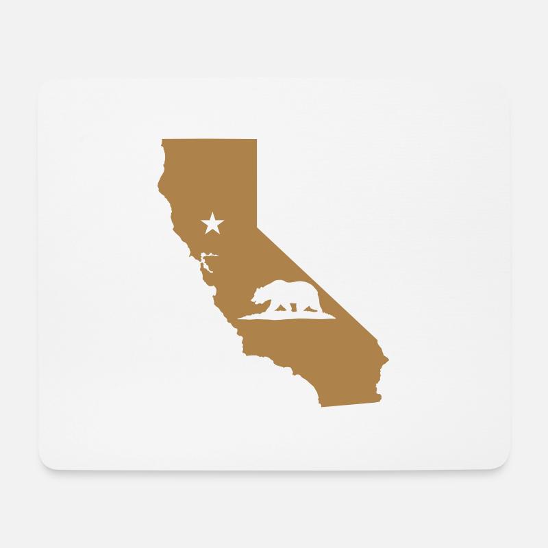Kalifornien Karte Flagge - Mousepad (Querformat) - Weiß