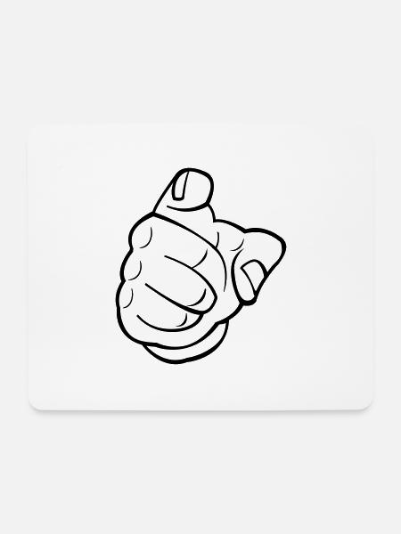 zeigefinger - Mousepad (Querformat) - Weiß