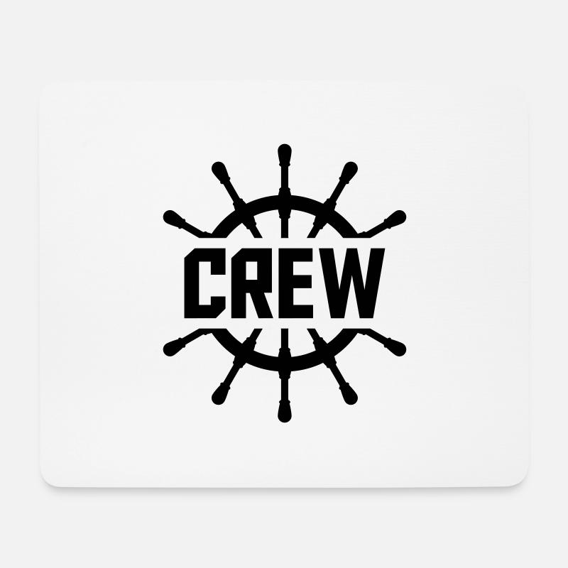 Crew Steuerrad Logo - Mousepad (Querformat) - Weiß