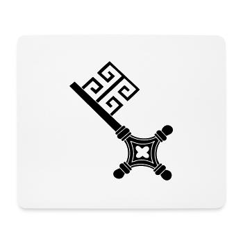 Vintage Bremer bremen Schlüsselvektorzeichnung - Mousepad (Querformat) - Weiß - Vorne