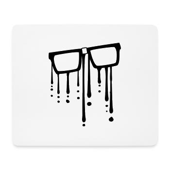 drop graffiti geek cool nerd lunettes lunettes lunettes - Tapis de souris (format paysage) - blanc - Devant