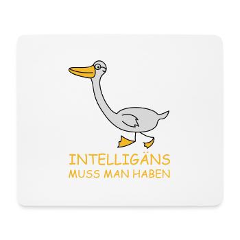 Intelligente Gans (b) - Mousepad (Querformat) - Weiß - Vorne