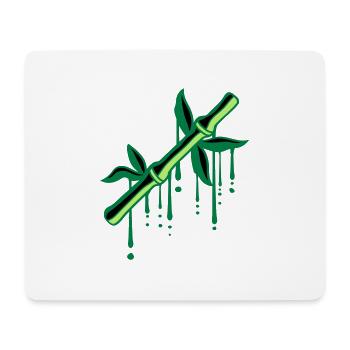 bambus graffiti tropfen pflanze stamm baum blaette - Mousepad (Querformat) - Weiß - Vorne