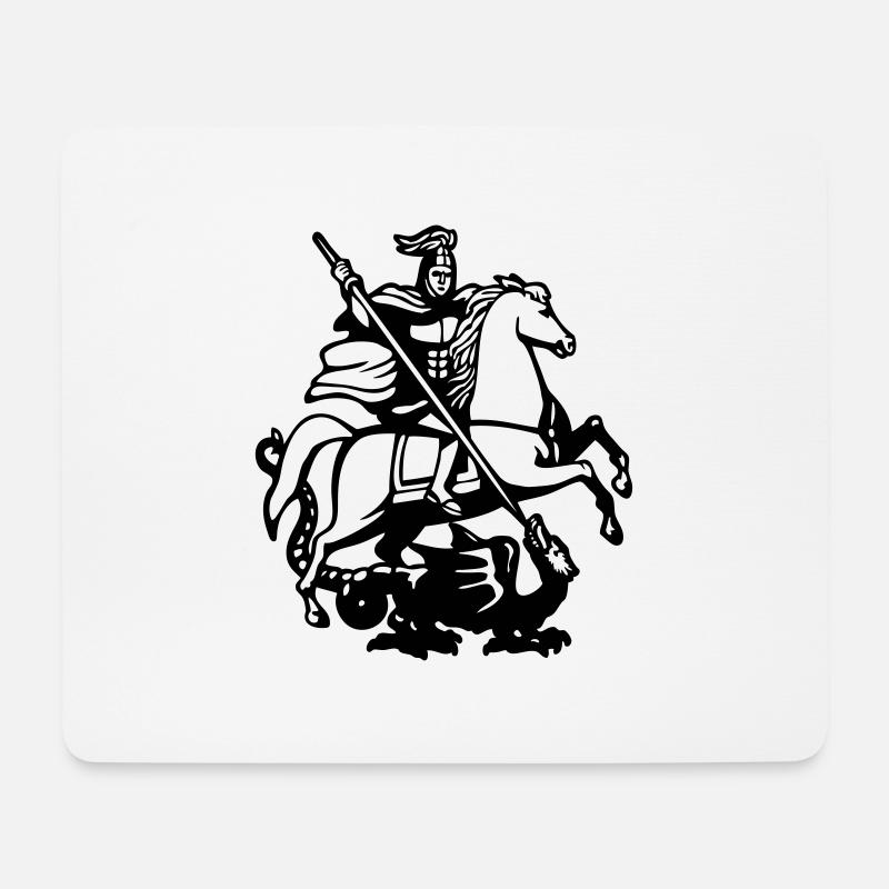 Knight Saint George slaying the dragon - Mouse Pad (horizontal) - white