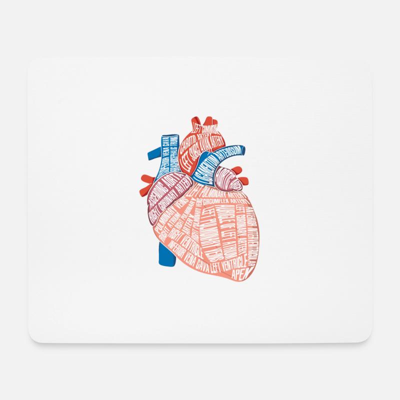 Herz Anatomie Biologe Herzschlag Medizin Geschenk - Mousepad (Querformat) - Weiß