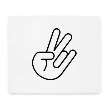 JDM Peace Hand (outline) - Mousepad (Querformat) - Weiß - Vorne