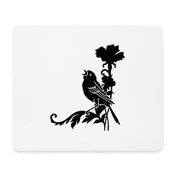 Spatz auf einer Nelke / sparrow n carnation (1c) - Mousepad (Querformat) - Weiß - Vorne