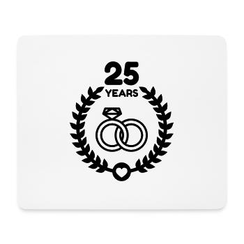 25 - Birthday Wedding - Marriage - Love - Mousepad (Querformat) - Weiß - Vorne