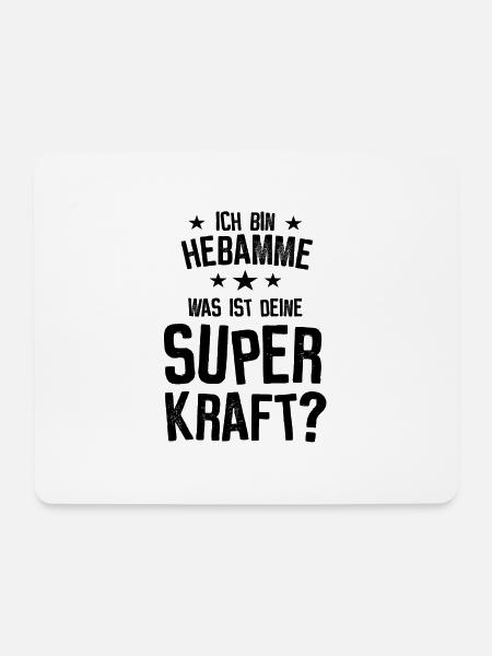 Meine Superkraft HEBAMME - Mousepad (Querformat) - Weiß