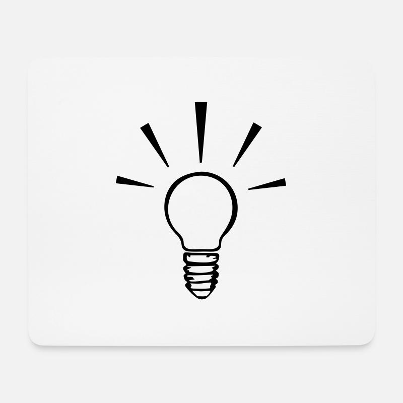 Glühbirne Idee 1farbig - Mousepad (Querformat) - Weiß