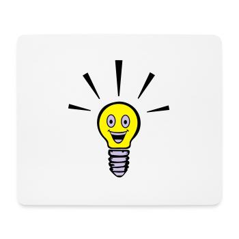 Light bulb with smiley - big idea - Mouse Pad (horizontal) - white - Front