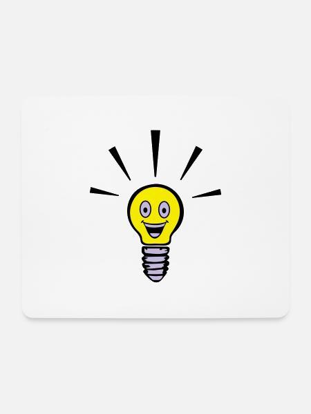 lustige Glühbirne - Idee - Mousepad (Querformat) - Weiß