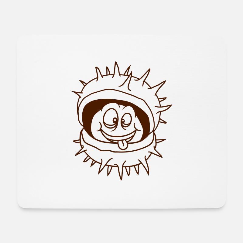 lustig comic cartoon gesicht frech kastanie stache - Mousepad (Querformat) - Weiß