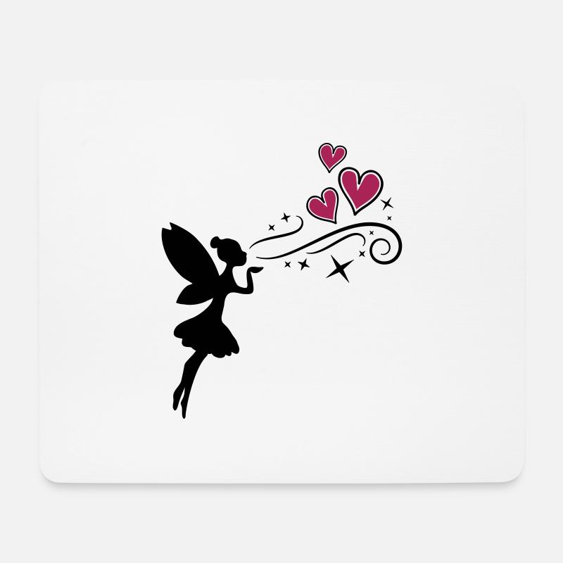 fairy fee hearts - Mousepad (Querformat) - Weiß