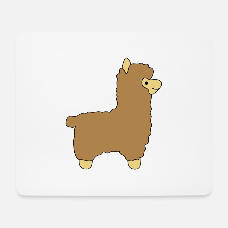 lama alpaca comic - Mousepad (Querformat) - Weiß