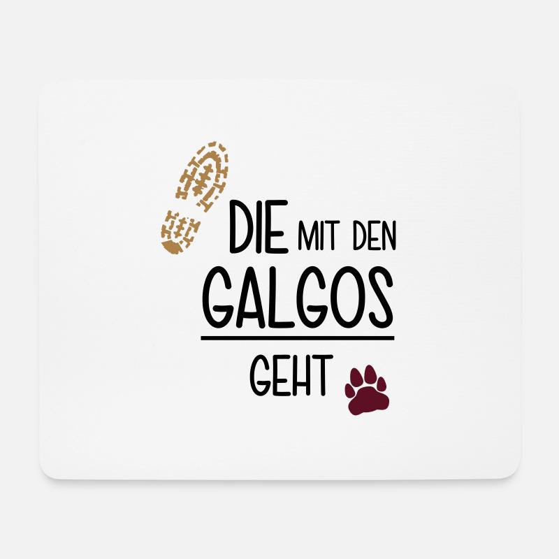 Die mit den Galgos geht - Mousepad (Querformat) - Weiß