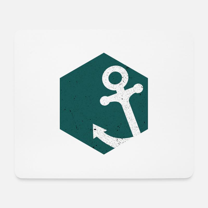 Polygon Anker - Mousepad (Querformat) - Weiß