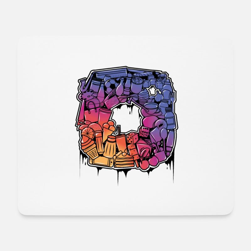 Instagram doodle logo - Mousepad (Querformat) - Weiß