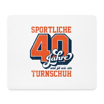 Sportliche 40 Jahre und fit wie ein Turnschuh - Mousepad (Querformat) - Weiß - Vorne