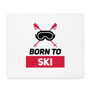 BORN TO SKI - Mousepad (Querformat) - Weiß - Vorne
