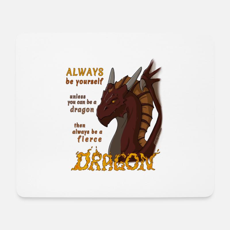 Always be a wild dragon - Mouse Pad (horizontal) - white