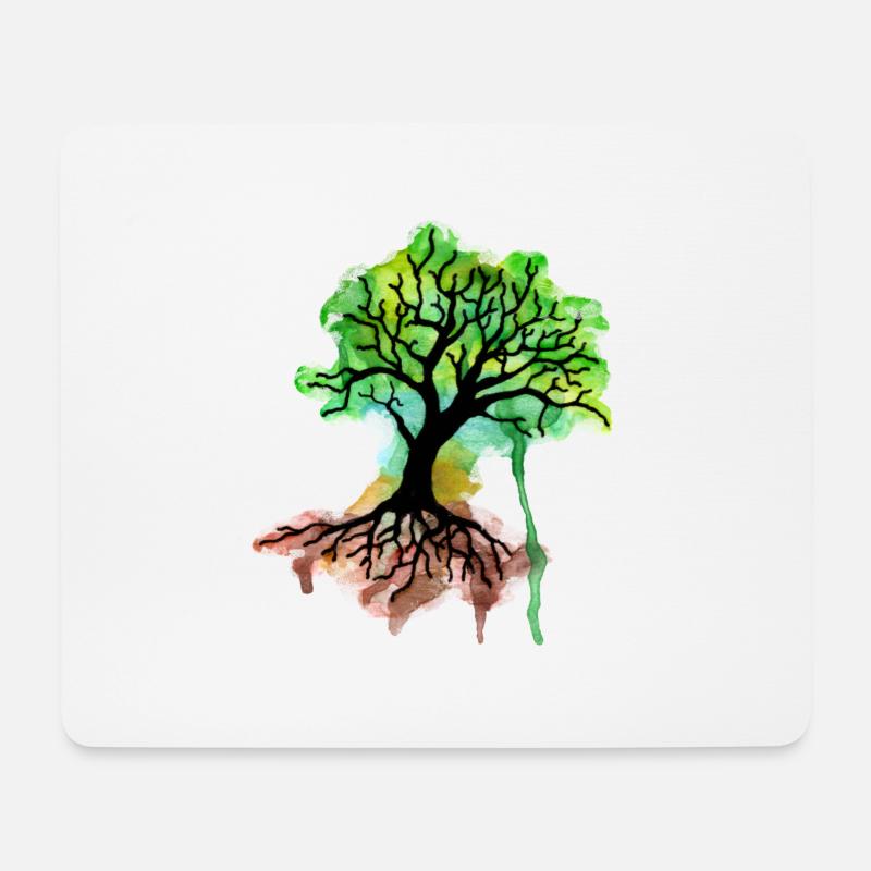 Baum - Mousepad (Querformat) - Weiß