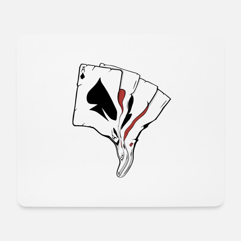 Karten - Mousepad (Querformat) - Weiß