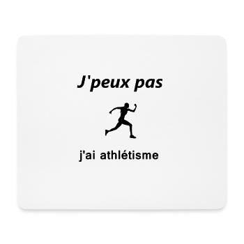 J'peux pas, j'ai athletisme - Tapis de souris (format paysage) - blanc - Devant