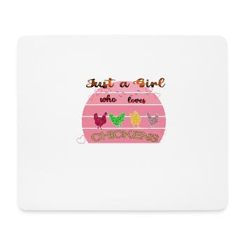 Juste une fille qui aime les poulets - Tapis de souris (format paysage) - blanc - Devant