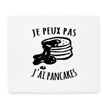Je peux pas j'ai pancakes - Tapis de souris (format paysage) - blanc - Devant