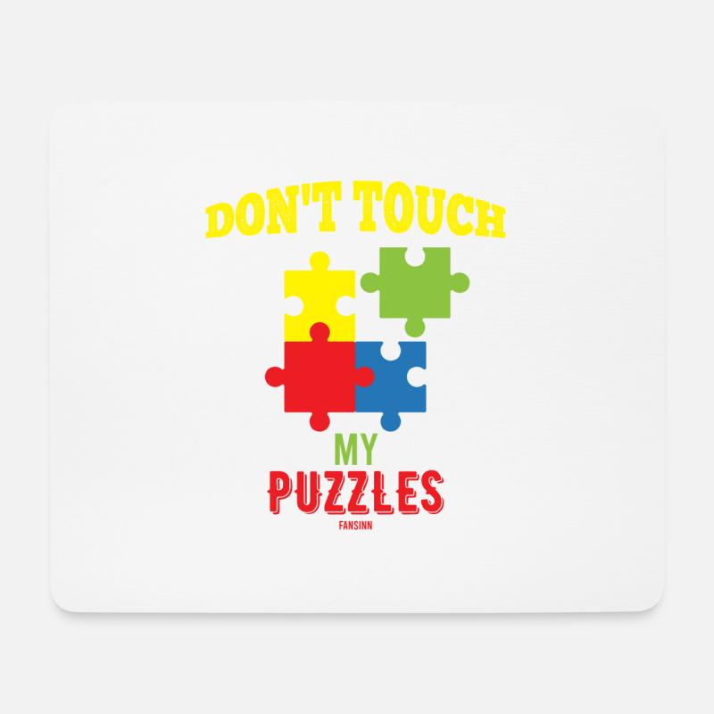 Ne touchez pas à mes puzzles - Tapis de souris (format paysage) - blanc